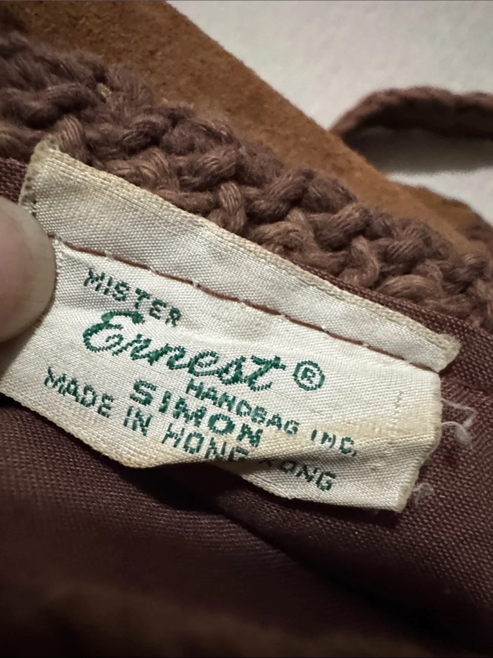 Gorgeous Vintage Suede Bag-Shoulder Carry-Brown-Whip Stitch Detail-Flap Closure